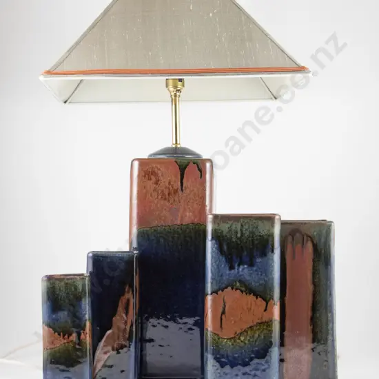 Paul Wotherspoon Table Lamp with Four Matching Vases