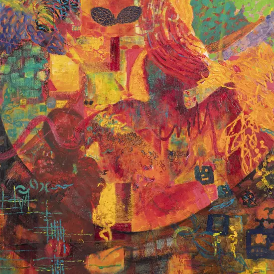 W H Green - Red & Green Abstract