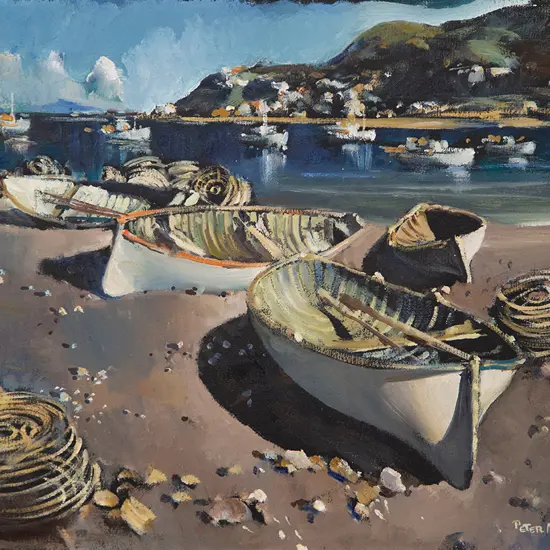Peter McIntyre - Boats at Island Bay