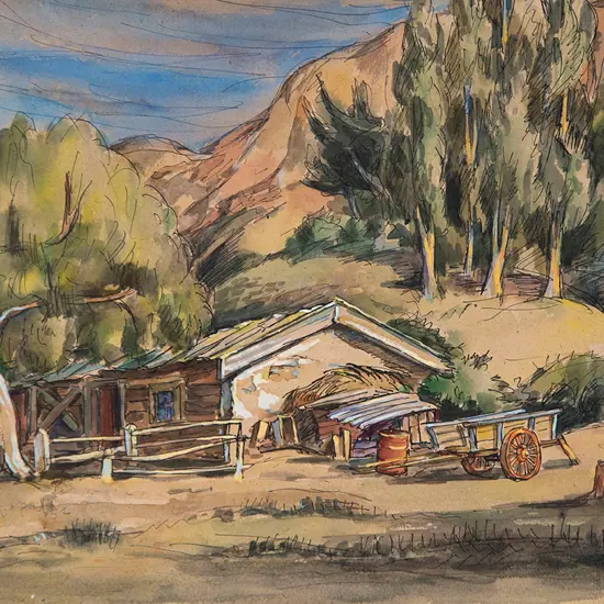 Rudolph Gopas - Farm Sheds with Cart