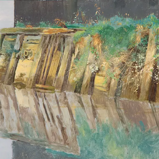 Petrus Van der Velden - Canal/River Bank