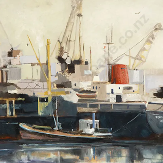 Ian Lewis - Harbour Study With Boats