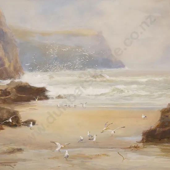 Charles S Mottram - Coastal Study With Seagulls