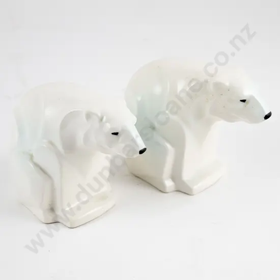 Pair of Crown Lynn Polar Bear Bookends