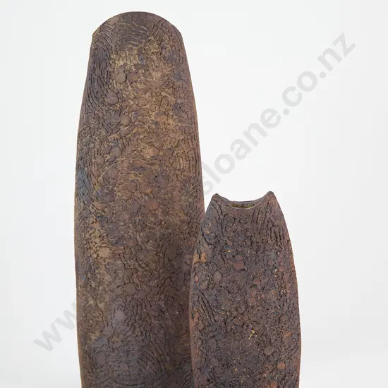 Two Jim Greig Elliptical Vases