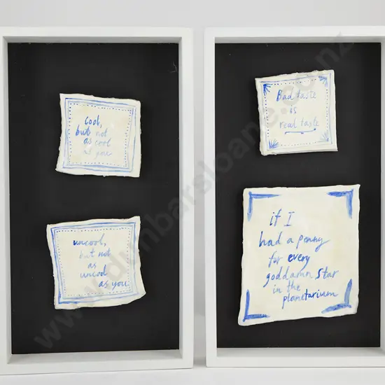 Pair of Erica Van Zon Framed Tiles