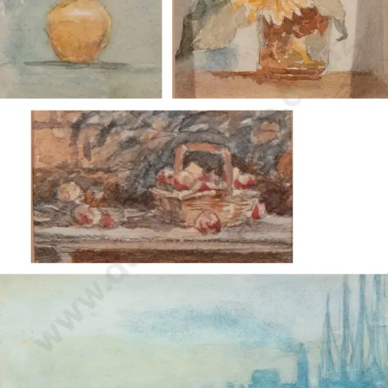 E. Perry & Three Small Floral Studies (4)