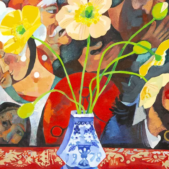 Murray Grimsdale - Flowers in front of a copy from Bosch