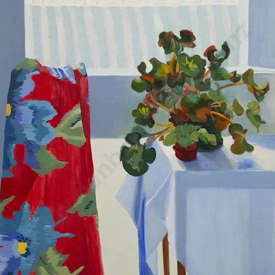 Karen Paden - Red Cloth with Begonia