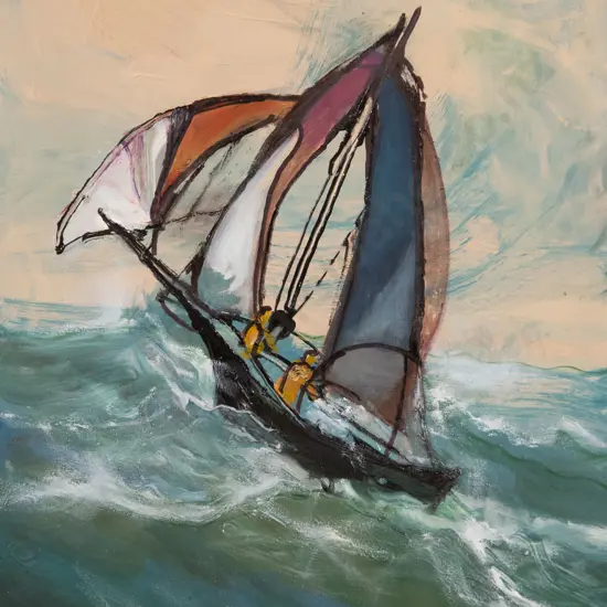 Antony Warnes - A Ketch in Rough Seas