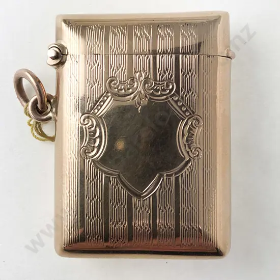 9ct Machine Engraved Vesta Case
