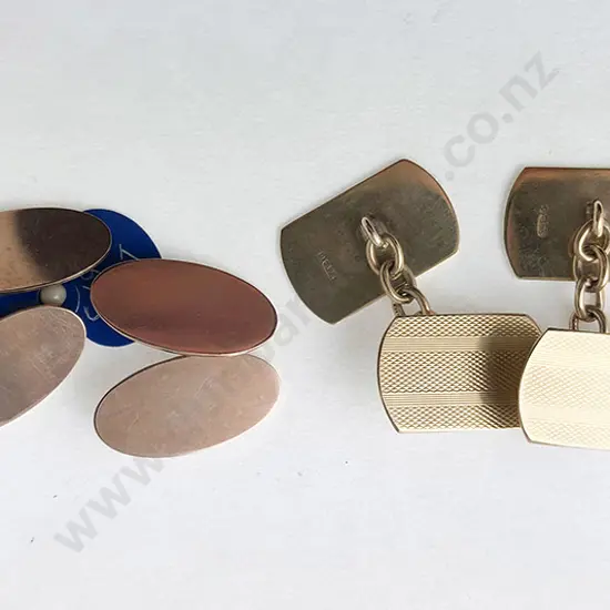 Two Pr 9ct Cufflinks