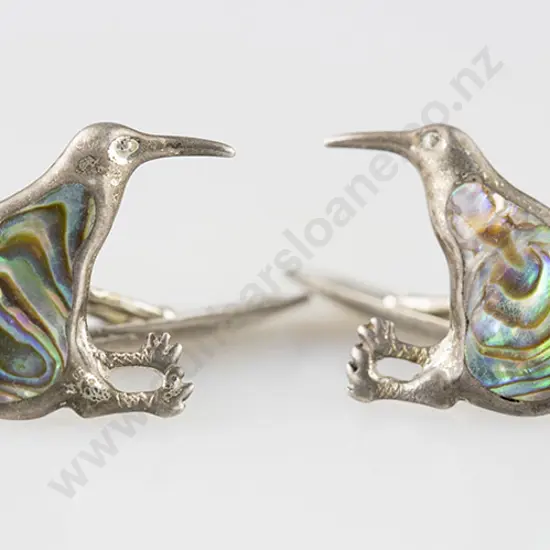 NZ pr S/S and Paua Kiwi Cufflinks