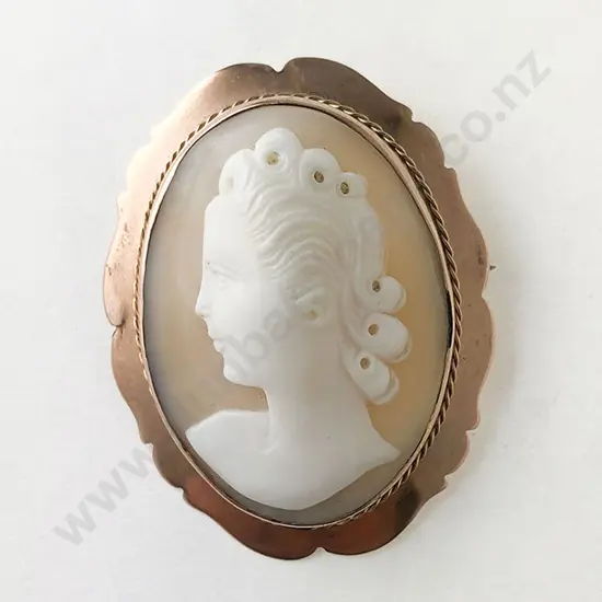 9ct Framed Cameo Brooch