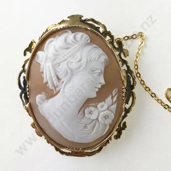 9ct Framed Cameo Brooch
