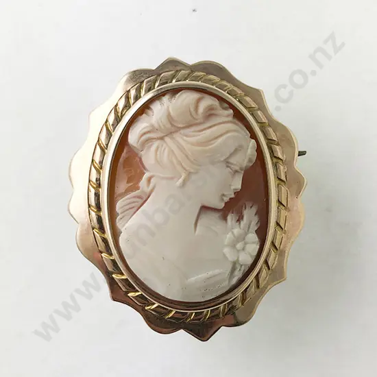 9ct Framed Cameo Brooch