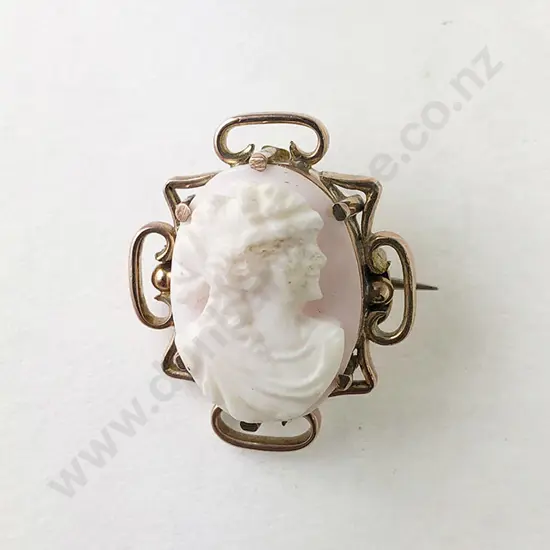 9ct Framed Cameo Brooch