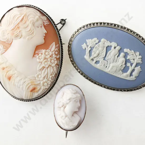 Three Various Cameo Brooches