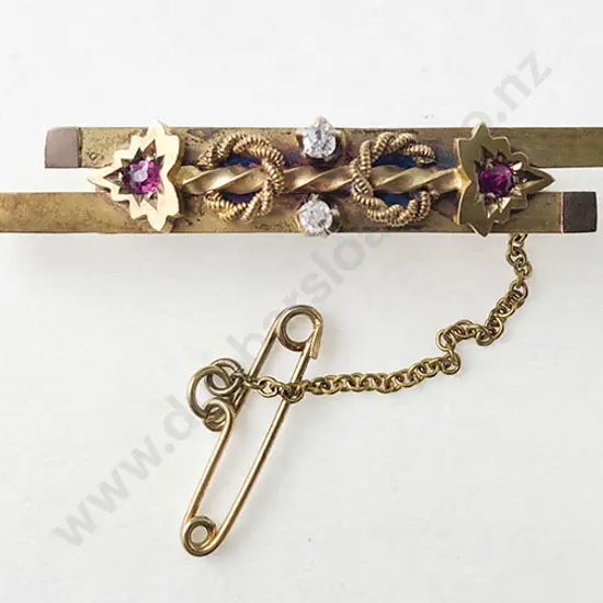 Victorian 15ct Double Bar Brooch