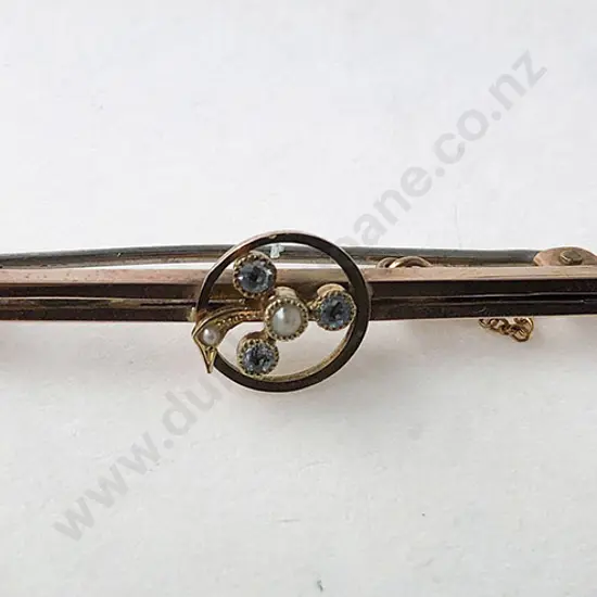 Art Deco 9ct Double Bar Brooch