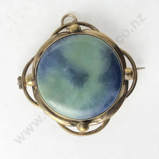 Arts and Crafts Aster Ceramic Brooch