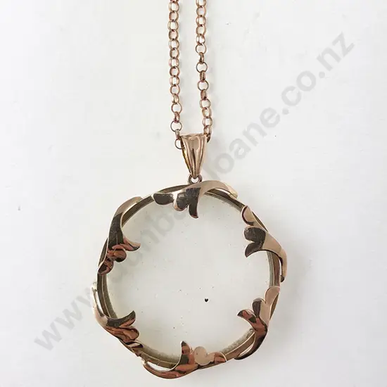 9ct Circular Locket on Fine Trace Link Chain