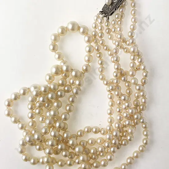 Graduated Triple Strand Cultured Pearl Necklace