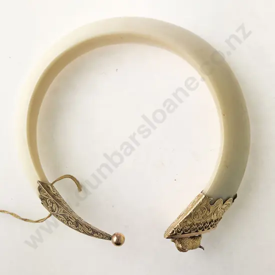 Victorian 15ct Mounted Boar Tusk Pendant