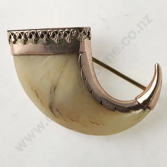 9ct Victorian Tiger Claw Brooch