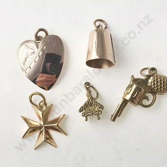 Five Various Gold Charms