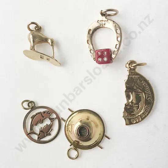 Five Various Gold Charms