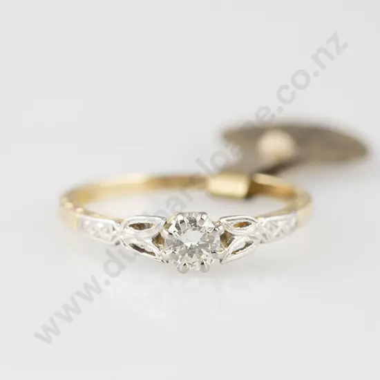 18ct & Platinum Solitaire Diamond Ring