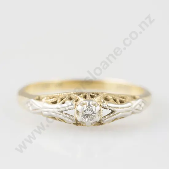 18ct & Platinum Solitaire Diamond Ring