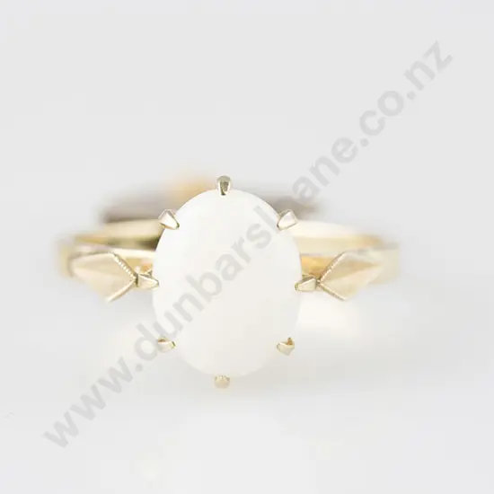 9ct Single Milk Opal Ring
