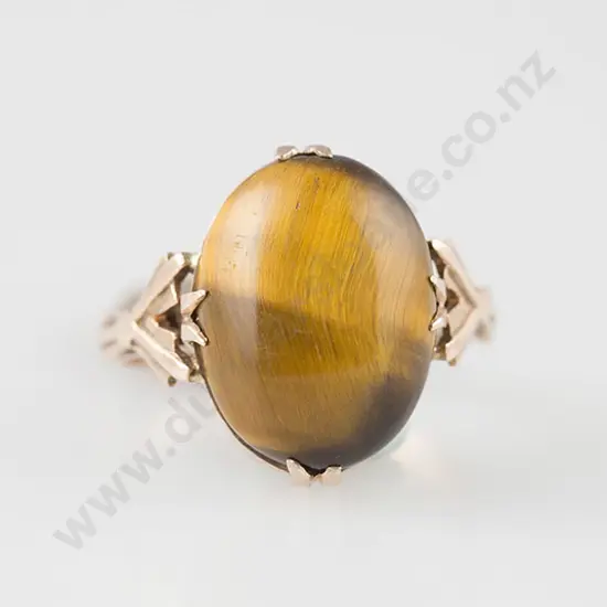 9ct Single Tiger Eye Ring
