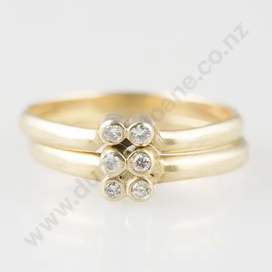 Two 9ct Diamond Stacking Rings