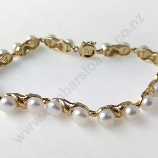 14ct Mounted Fresh Water Pearl Bracelet