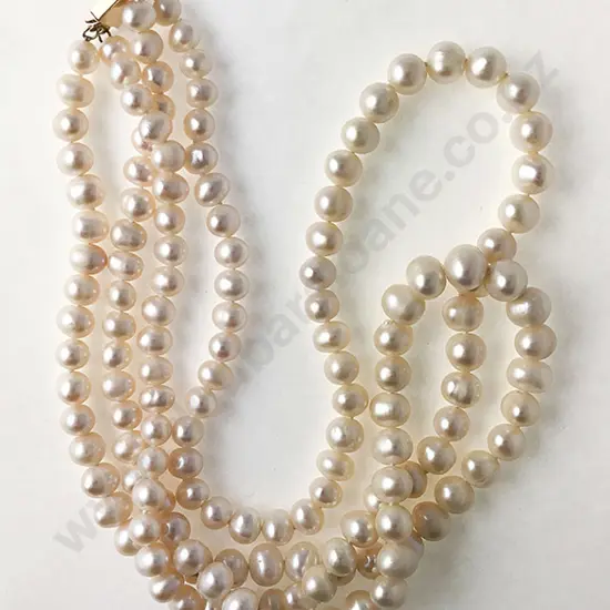 Uniform Double Strand Fresh Water Pearl Necklace
