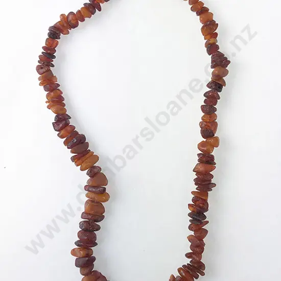 Single Strand Nugget Amber Bead Necklace