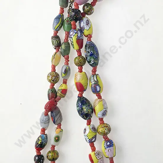Vintage Venetian Millieflori Bead Necklace