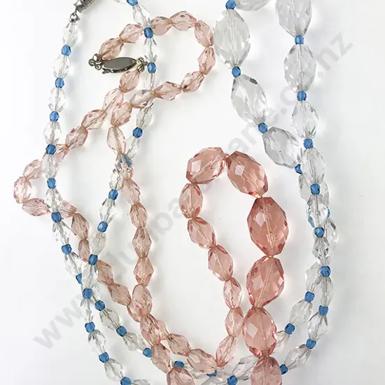 Two Vintage Crystal Bead Necklaces