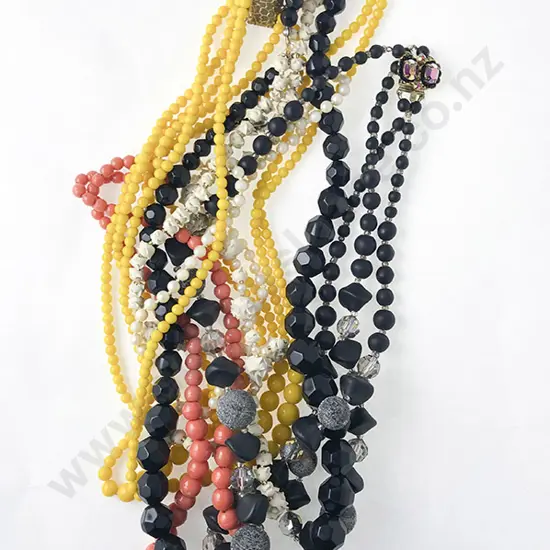 Six Vintage Assorted Bead Necklaces