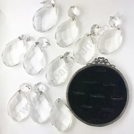 Qty Chandelier Prisms and Ring Tray