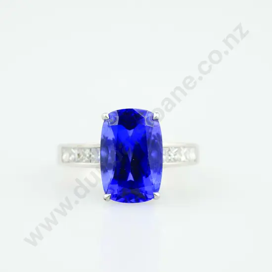 Platinum Tanzanite & Diamond Ring