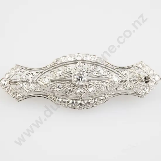 All Platinum 47stone Diamond Brooch