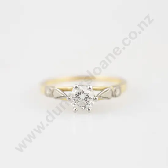 18ct & Platinum Solitaire Diamond Ring