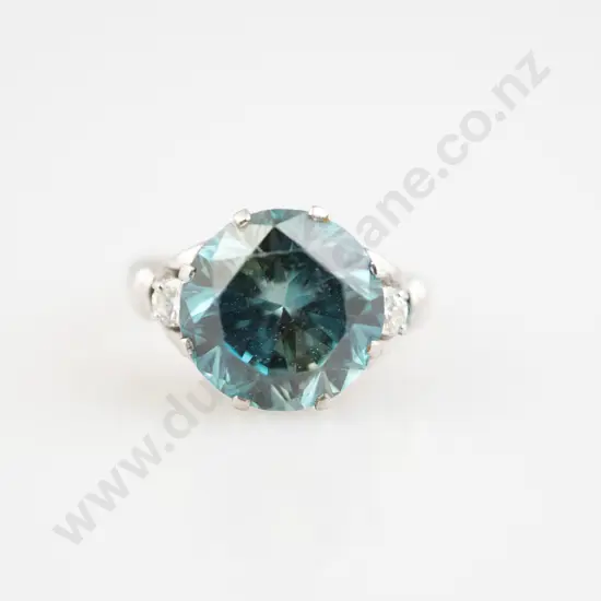 All Platinum Single Blue ZIrcon Ring