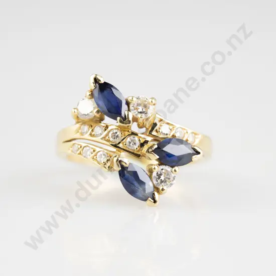 20ct 16stone Sapphire and Diamond Cluster Ring