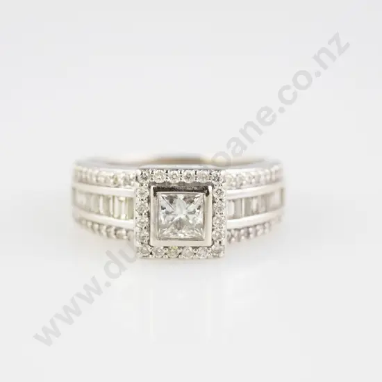 18ct White Gold 69 stone Diamond Cluster Ring