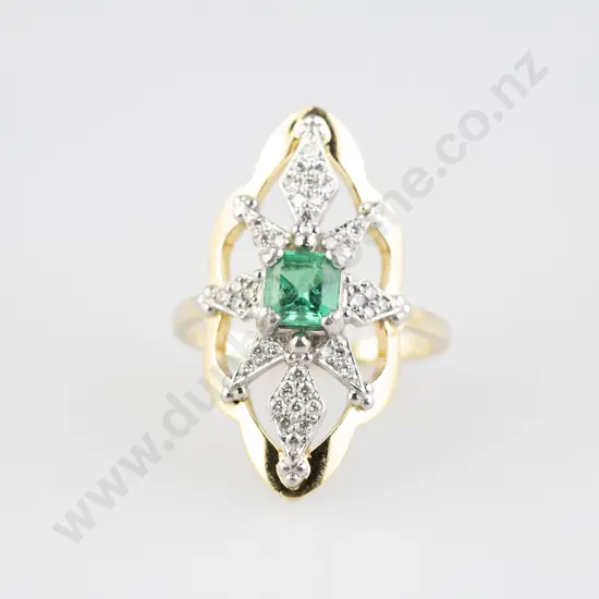 Zoe & Morgan 18ct 37-stone Emerald and Diamond Cluster Ring